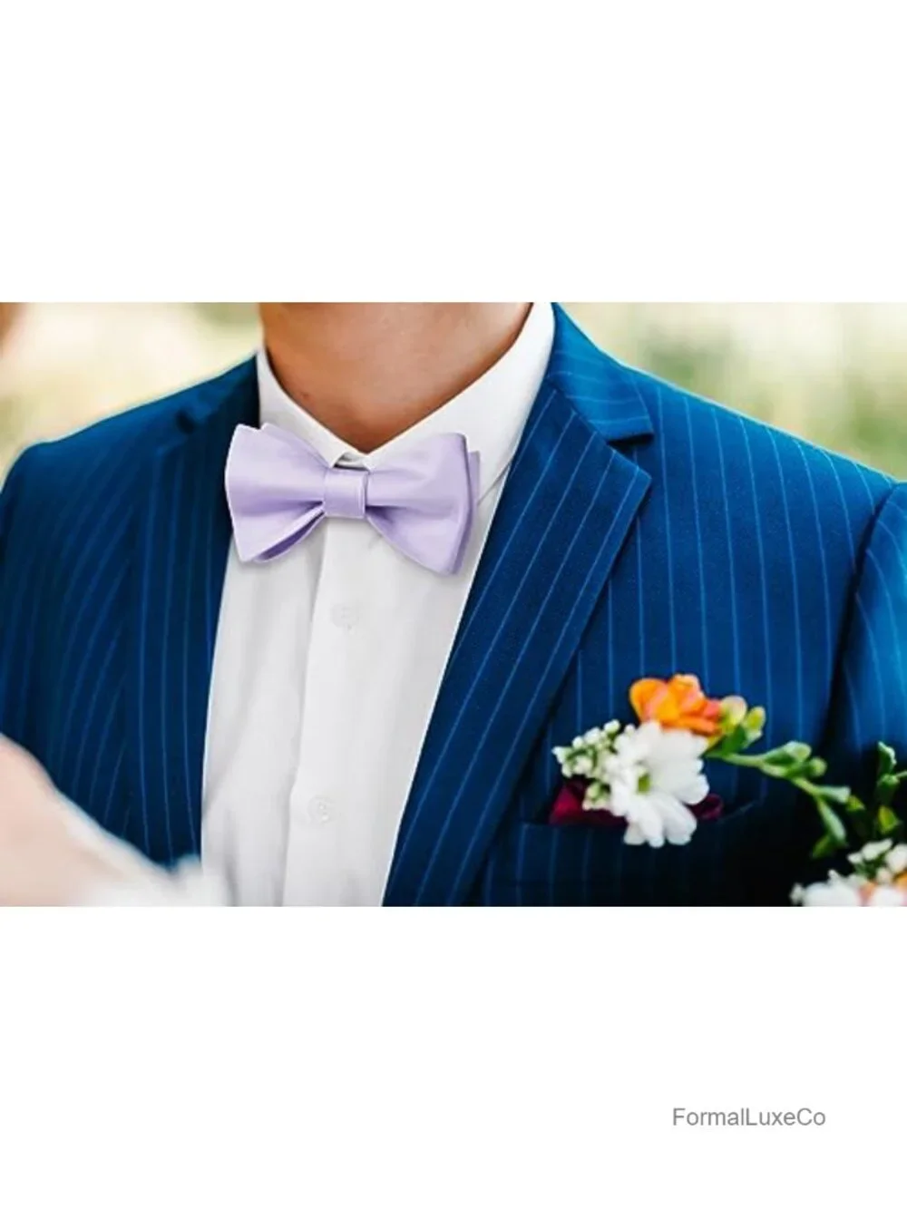 Self-Tie Bow Tie and Pocket Square Set for Men Formal Satin Tuxedo Wedding